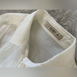 Etro White Paisley Jacquard Cotton Long Sleeve Blouse 44/M